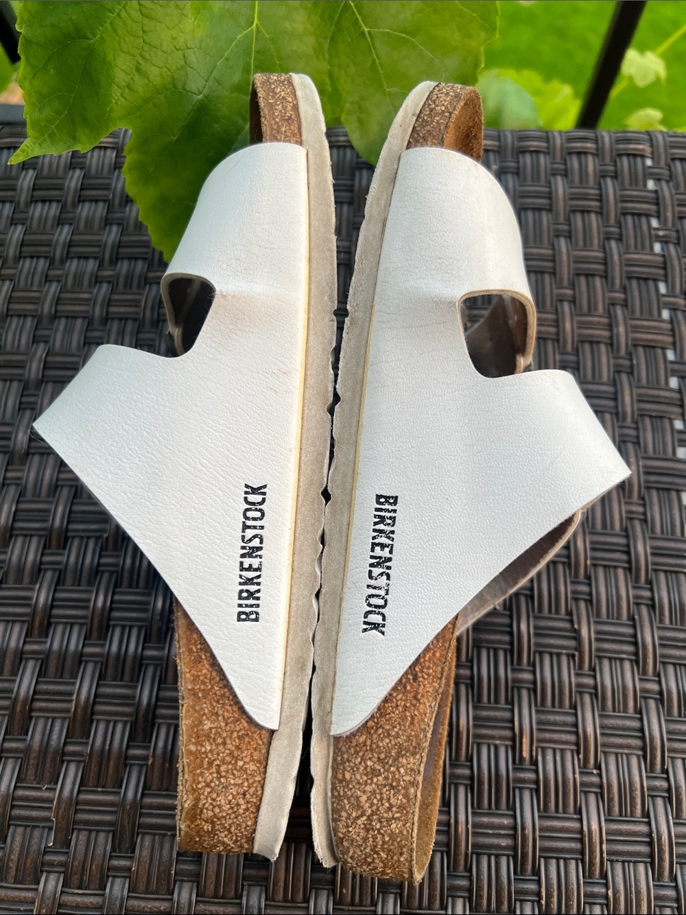 Birkenstock White Arizona Two-Strap Slide Sandals - Picture 9 of 16